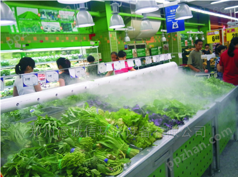 超市喷雾加湿设备 果蔬保鲜加湿机使用效果